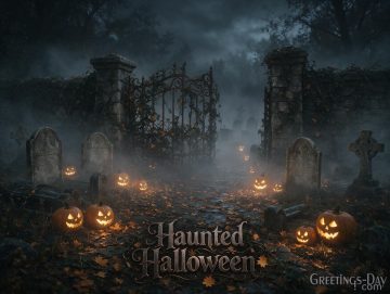 Haunted Halloween Graveyard Wallpaper