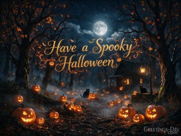 Have a Spooky Halloween Wallpaper – Moonlit Pumpkin Woods