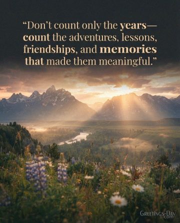 Meaningful Birthday Quote – Count the Adventures, Lessons, Friendships, and Memories