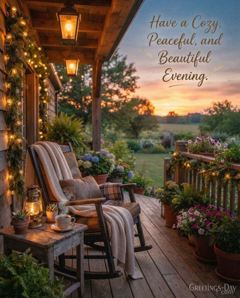 Cozy Good Evening picture with coffee