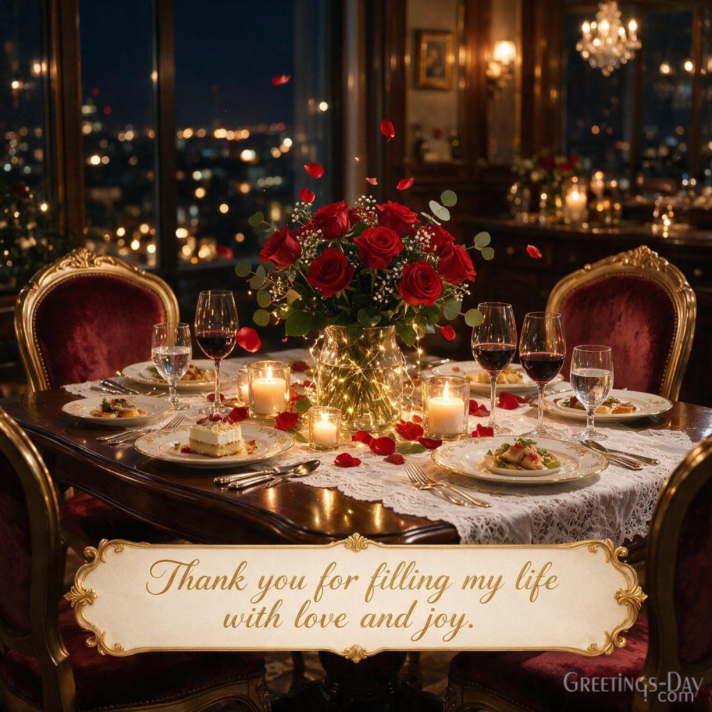 Luxury romantic Birthday picture with candles and roses saying 