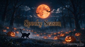 Spooky Season Wallpaper – Moonlit Pumpkin Forest