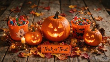 Trick or Treat Candy Pumpkin Wallpaper