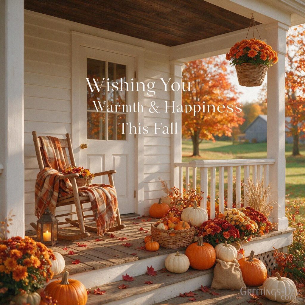 Fall wishes image with pumpkins
