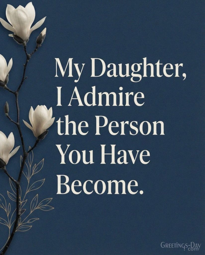 Daughters Day picture for an adult daughter with a magnolia branch and “My Daughter