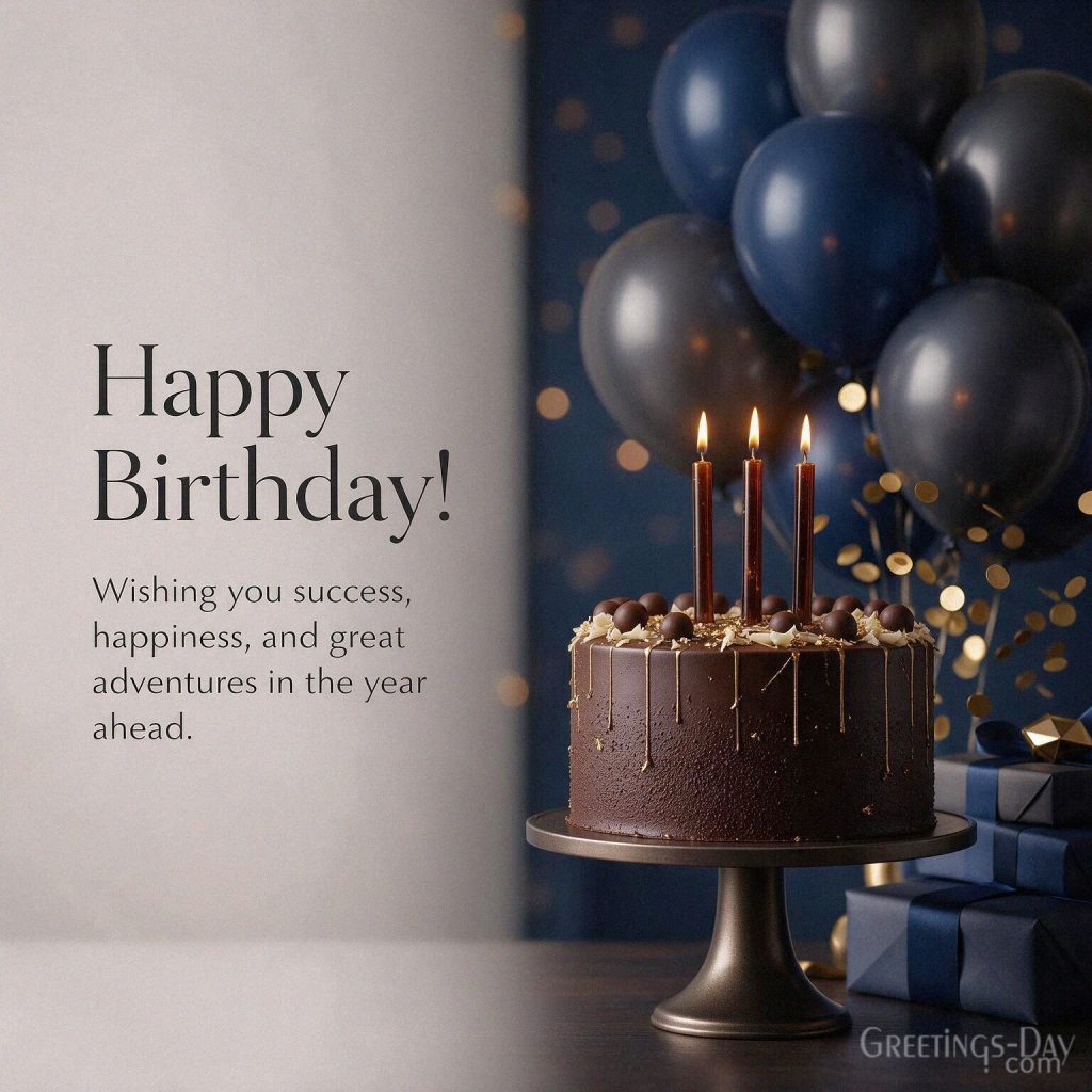 Birthday Messages for him image featuring “Happy Birthday! Wishing you success