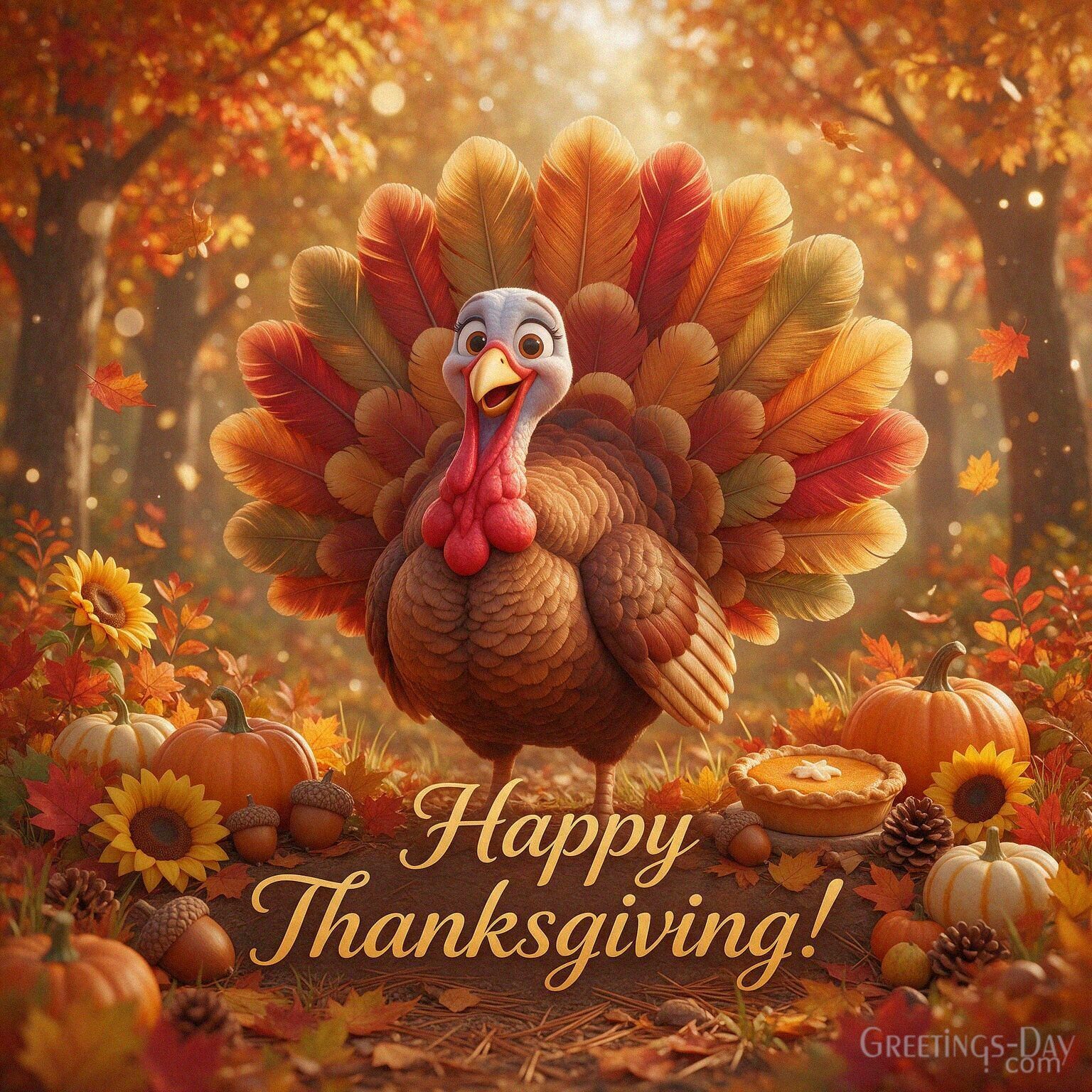 A Cute and Cheerful Happy Thanksgiving