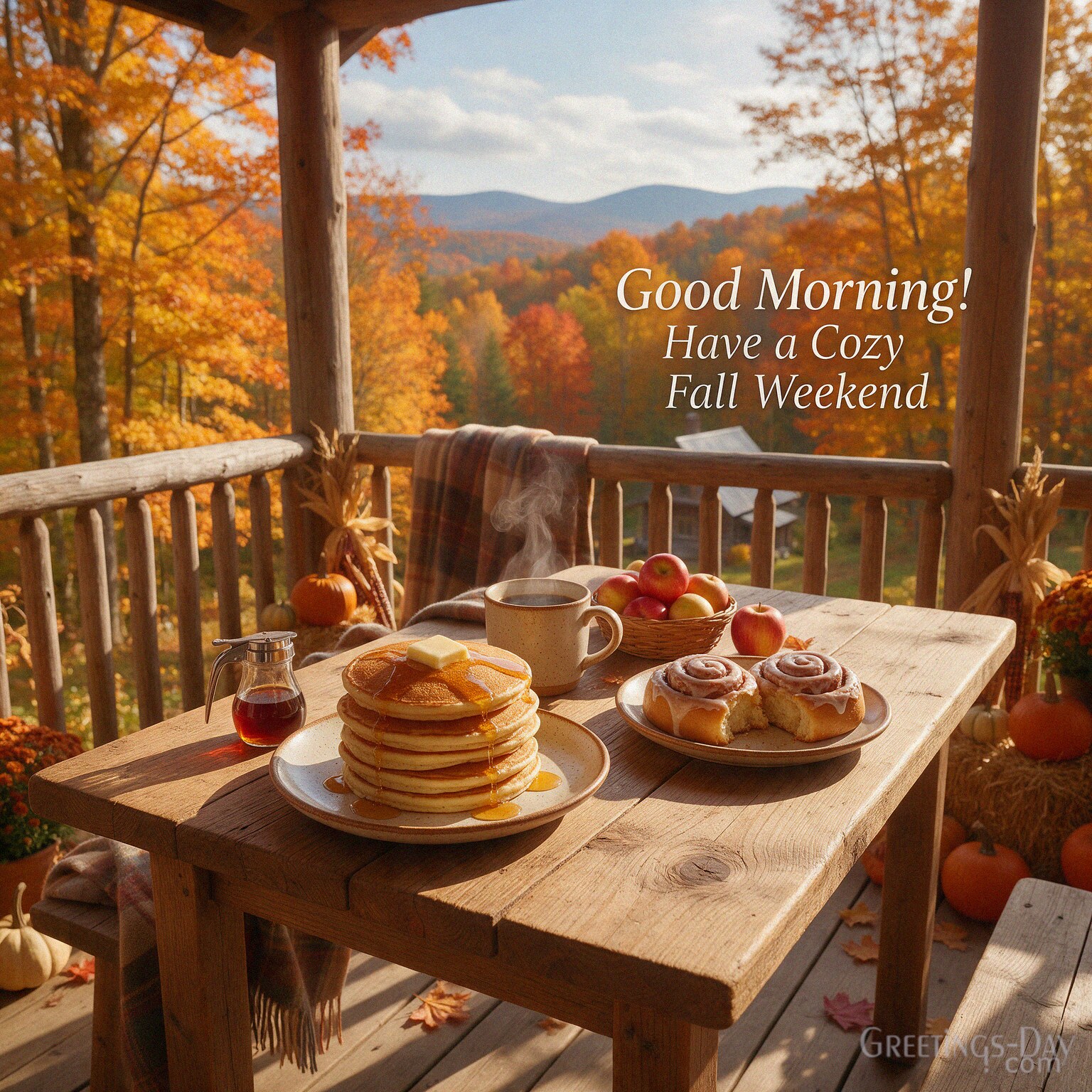 Good Morning Fall image with golden sunlight
