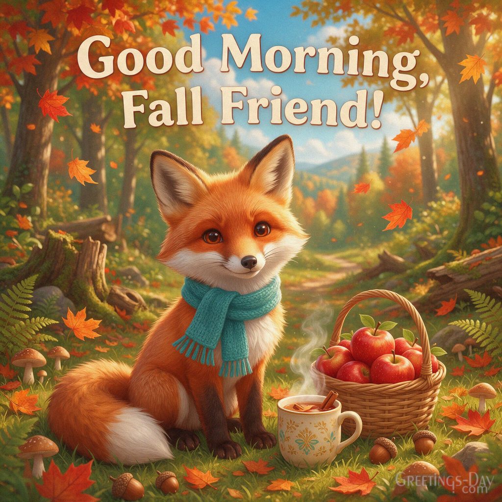 Good Morning Fall image with pumpkins