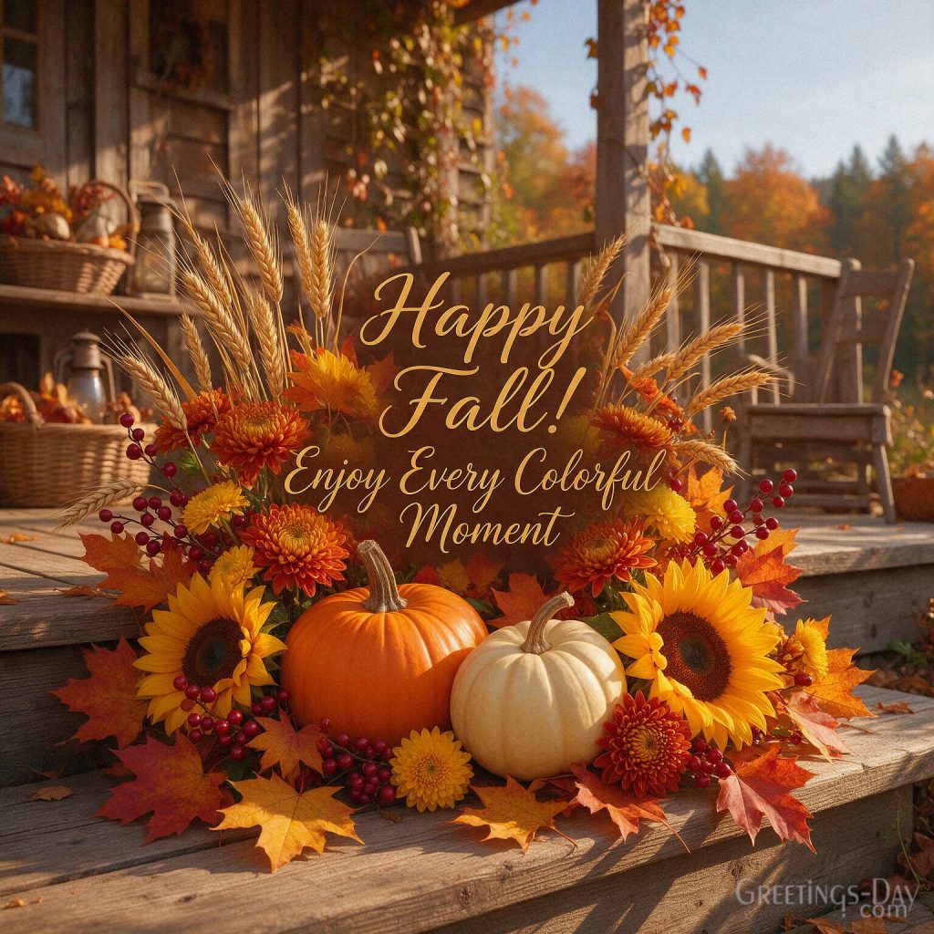 Happy Fall image with pumpkins