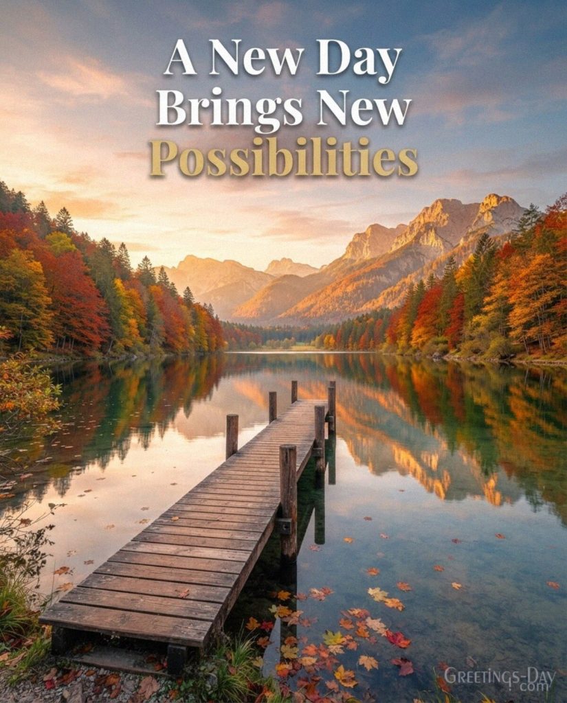 Happy fall morning image with cute woodland animals featuring “Good Morning