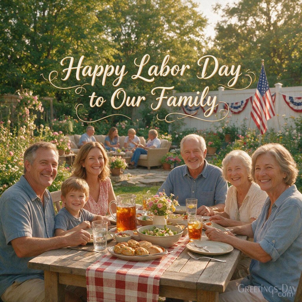 Happy Labor Day card with work tools