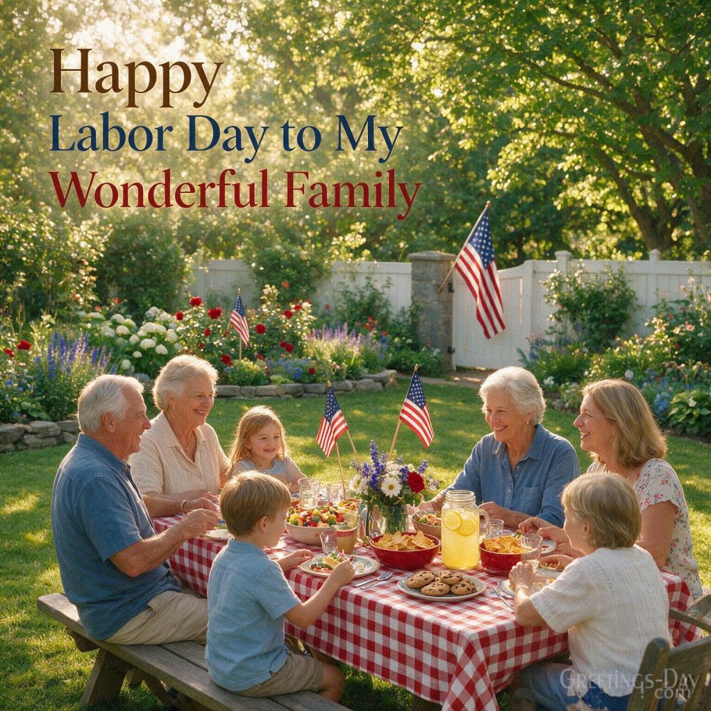 Happy Labor Day card with work tools