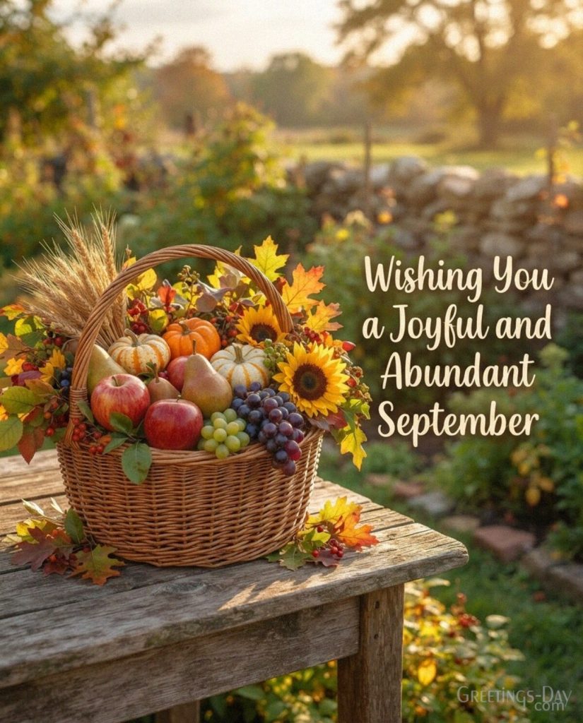 September harvest greeting with apples