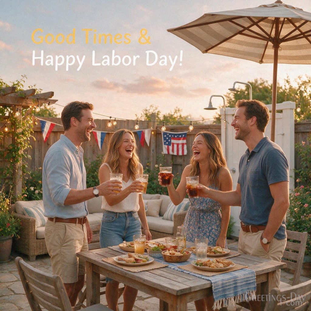 Labor Day thank you card honoring workers with American flag details and “Thank You for All You Do” message with the text 
