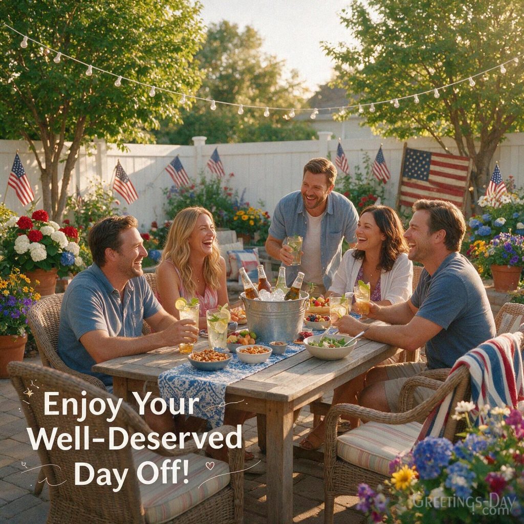 Labor Day thank you card honoring workers with American flag details and “Thank You for All You Do” message with the text