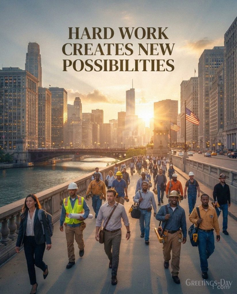 Labor Day card for employees and coworkers with “Thank You for Your Hard Work” appreciation message with the text