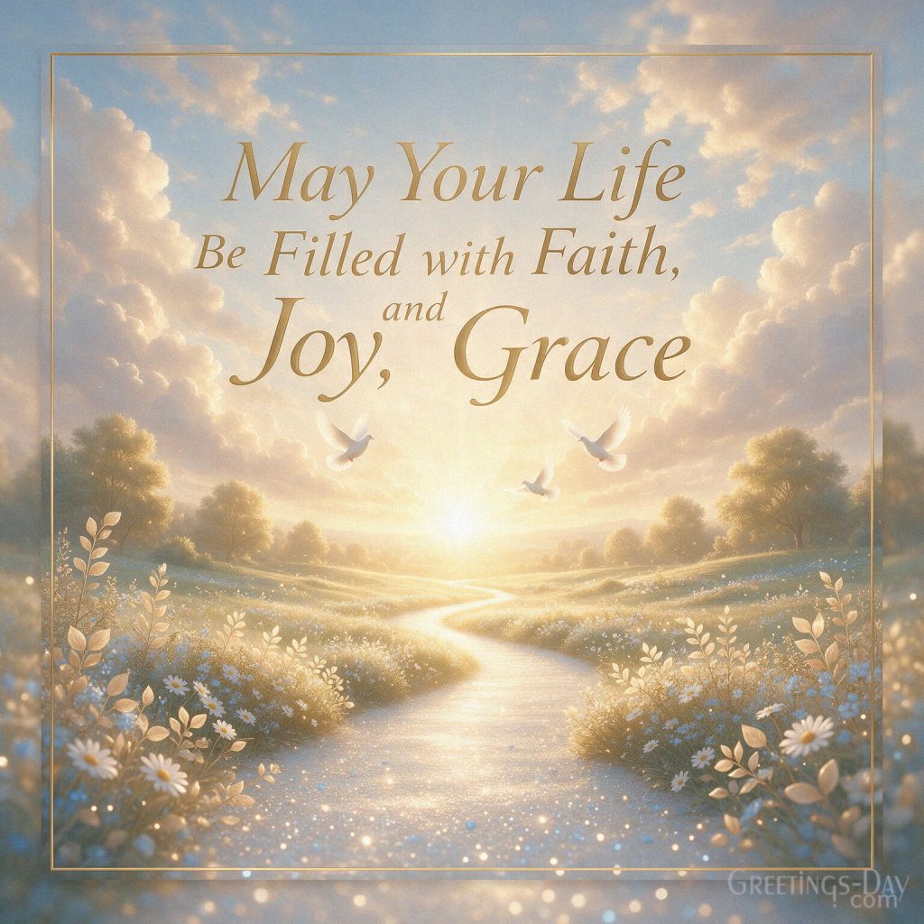 Inspirational National Sons Day blessing with the words May Your Life Be Filled with Faith