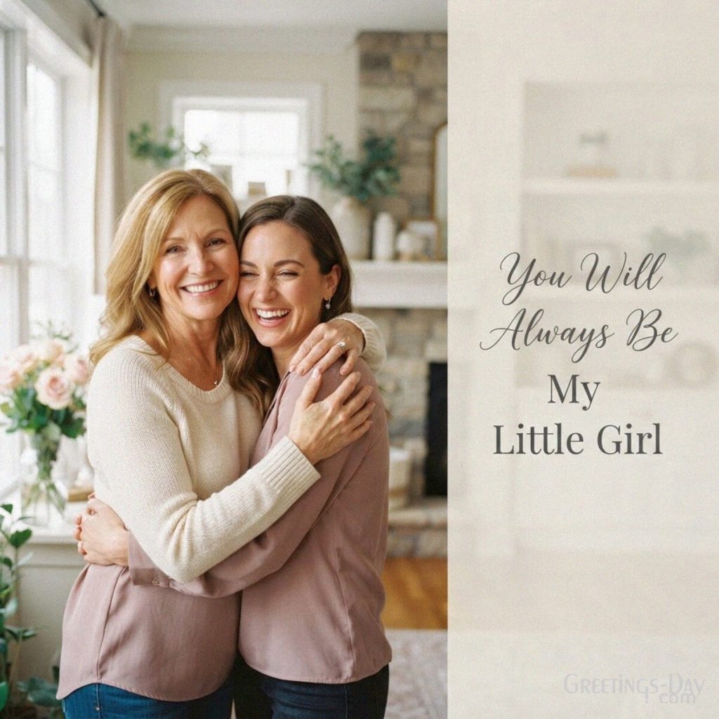 Heartfelt National Daughters Day message reading “Life Gave Me the Best Daughter” with a radiant daughter portrait and flowers. with the text 
