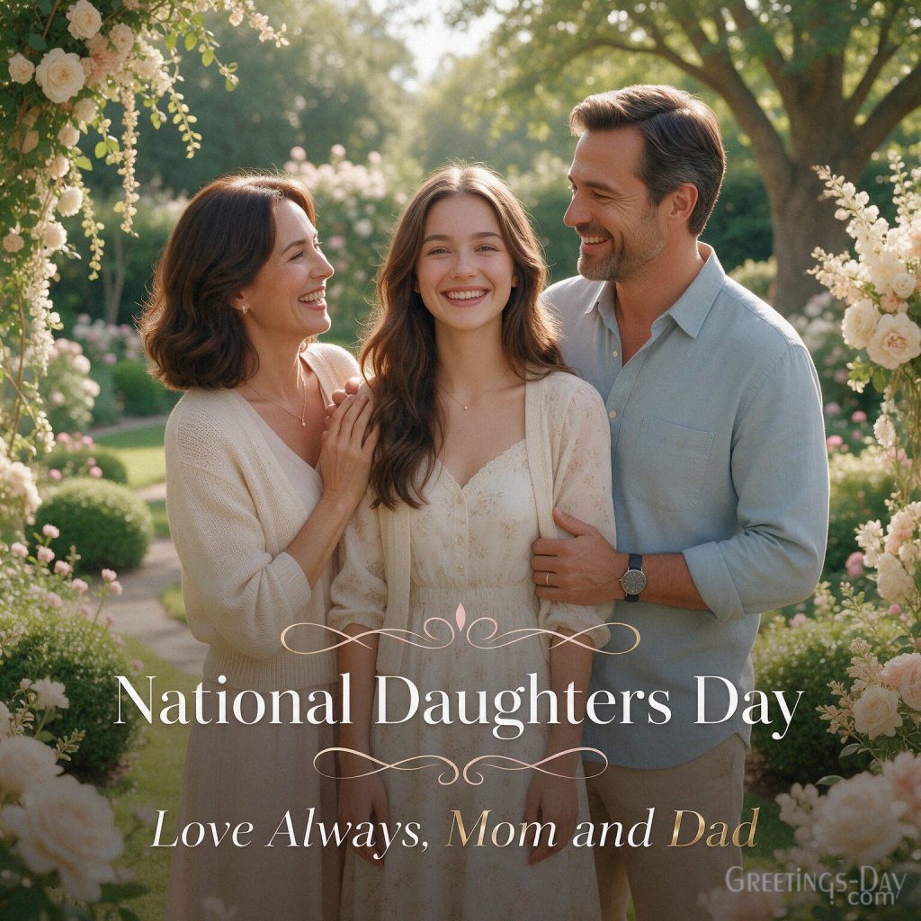 National Daughters Day message from parents reading “Love Always