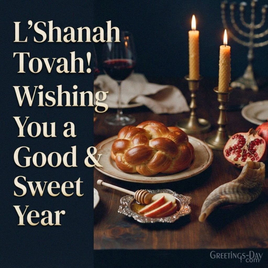 Traditional L’Shanah Tovah wishes with challah