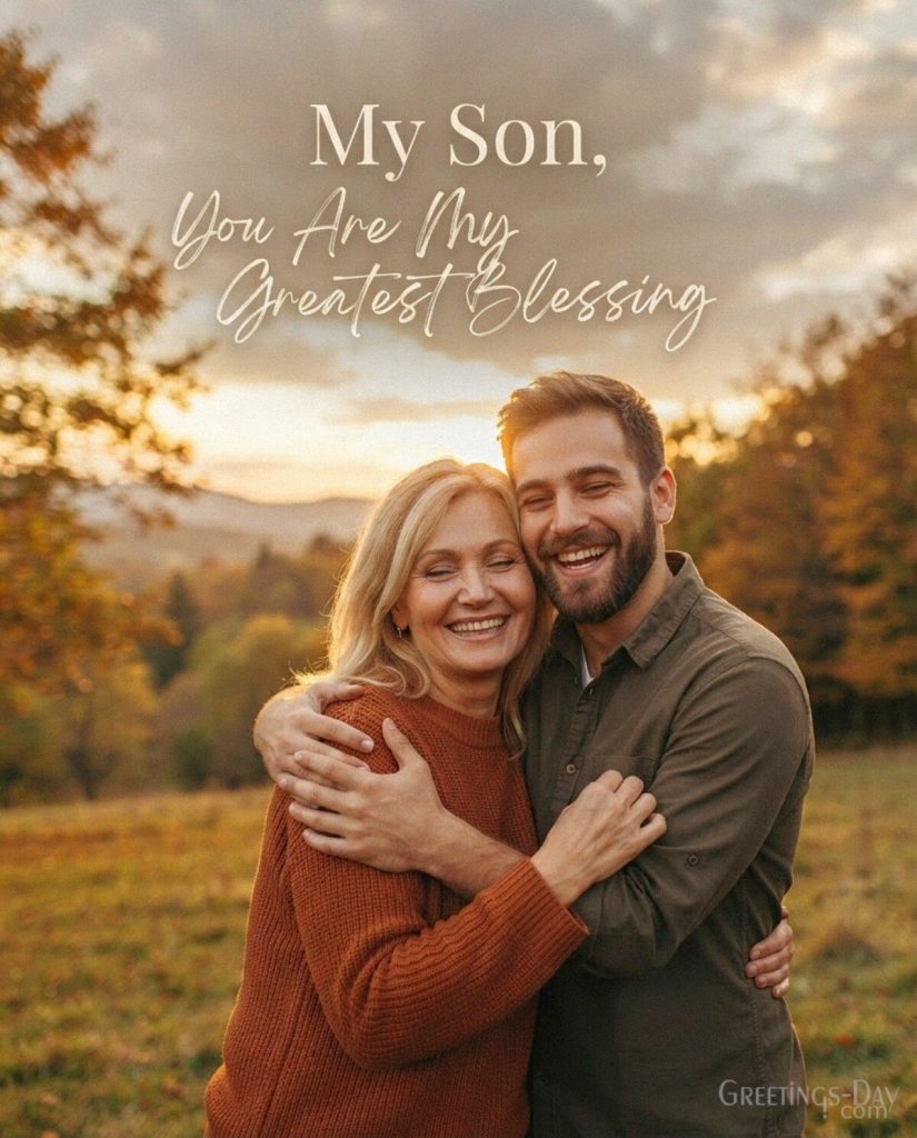 Heartfelt National Sons Day image from Mom saying My Son