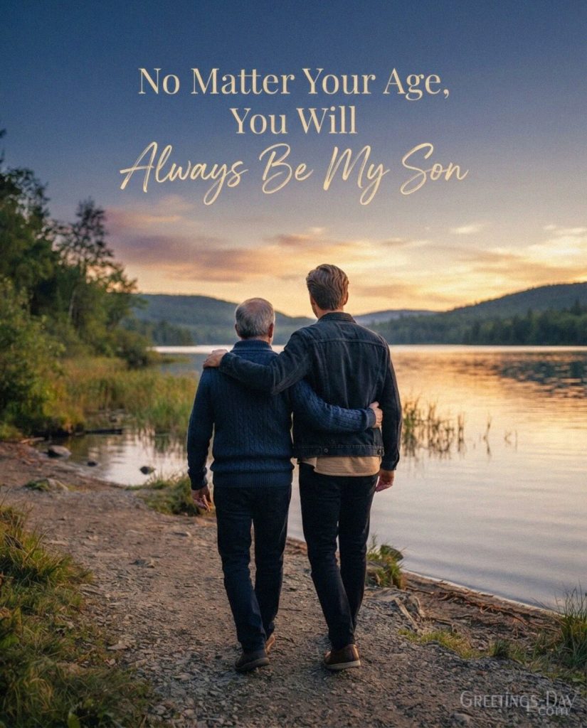 Meaningful National Sons Day image for an adult son saying You Will Always Be My Son with the text 
