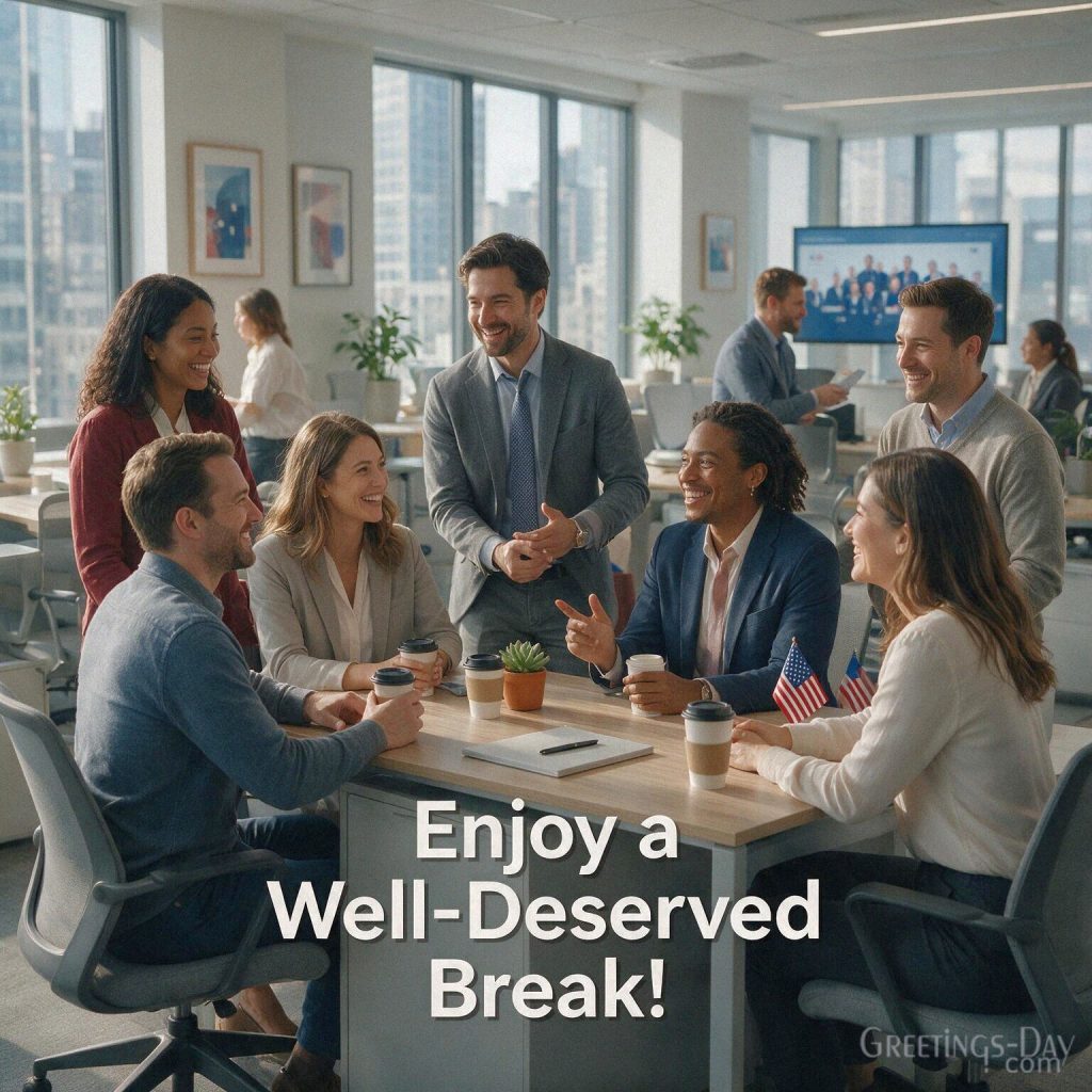 Labor Day greeting card with peaceful lake scenery and “Have a Relaxing Labor Day” message for the long weekend with the text 