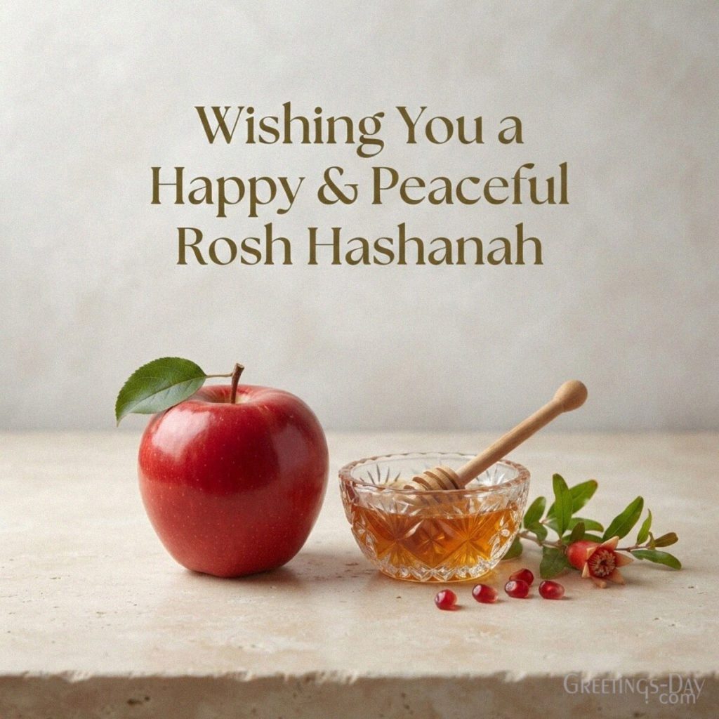 Professional Rosh Hashanah wishes for coworkers with an elegant apple