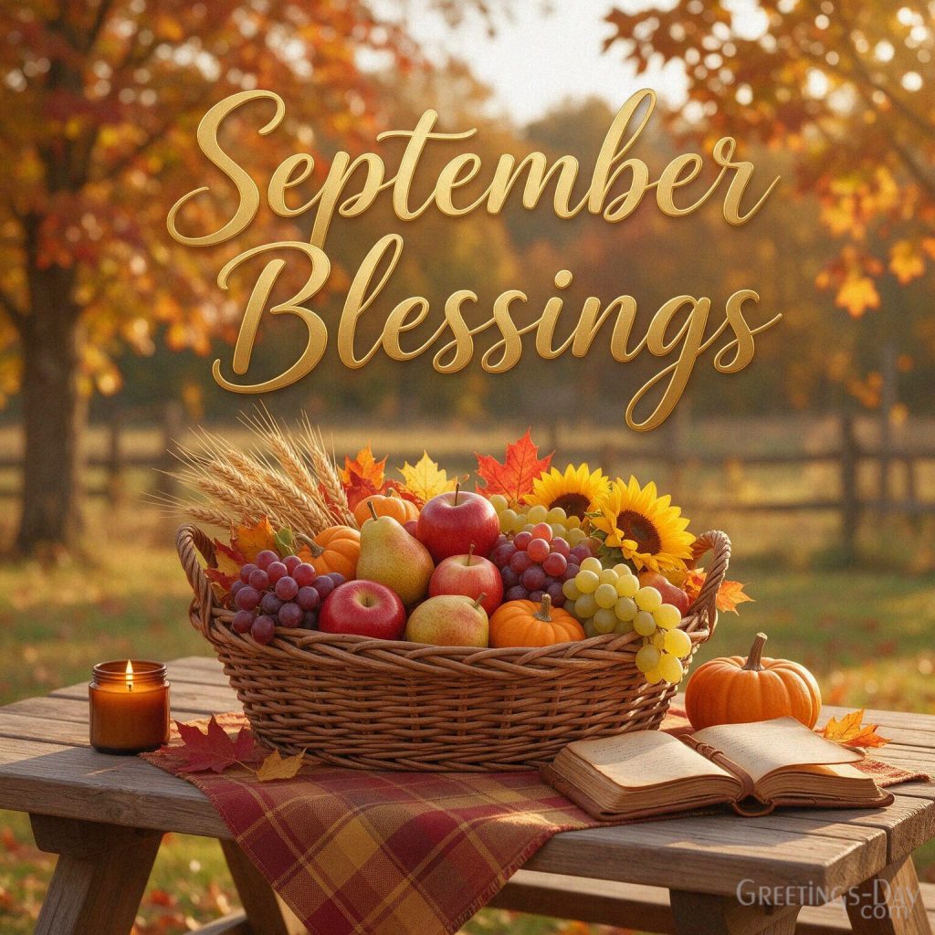 September Blessings image with apples