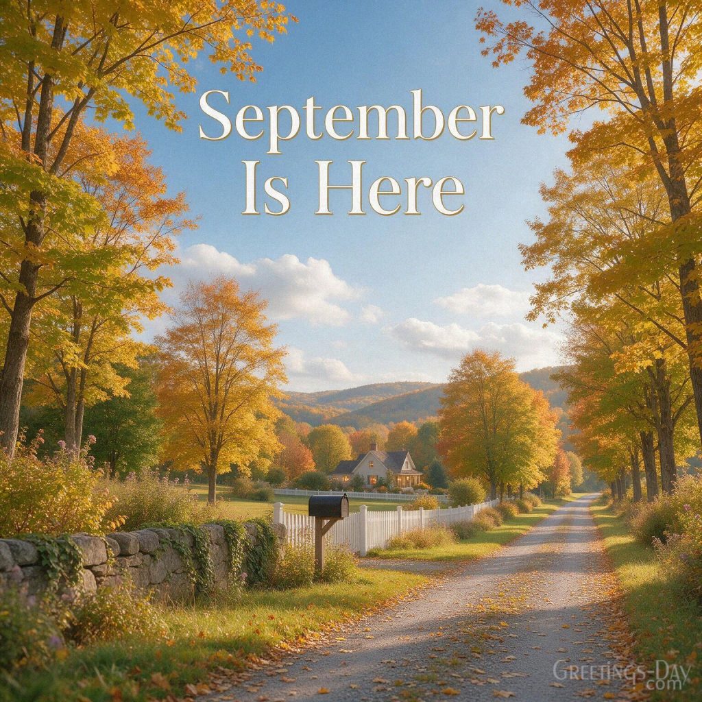 September Is Here image with a peaceful country road