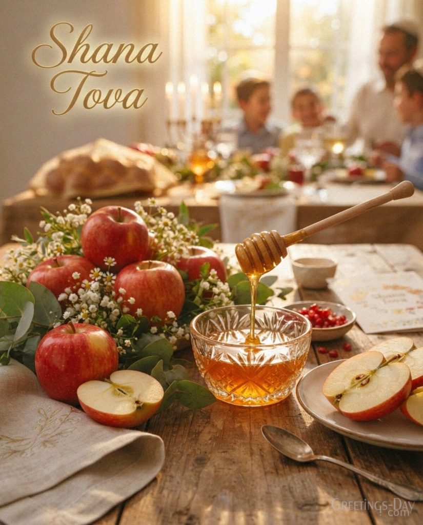 Shana Tova image with fresh red apples