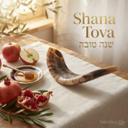 Traditional Shana Tova card with a shofar