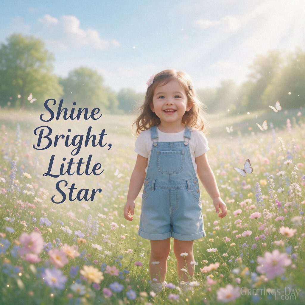 Sweet National Daughters Day message reading “Shine Bright