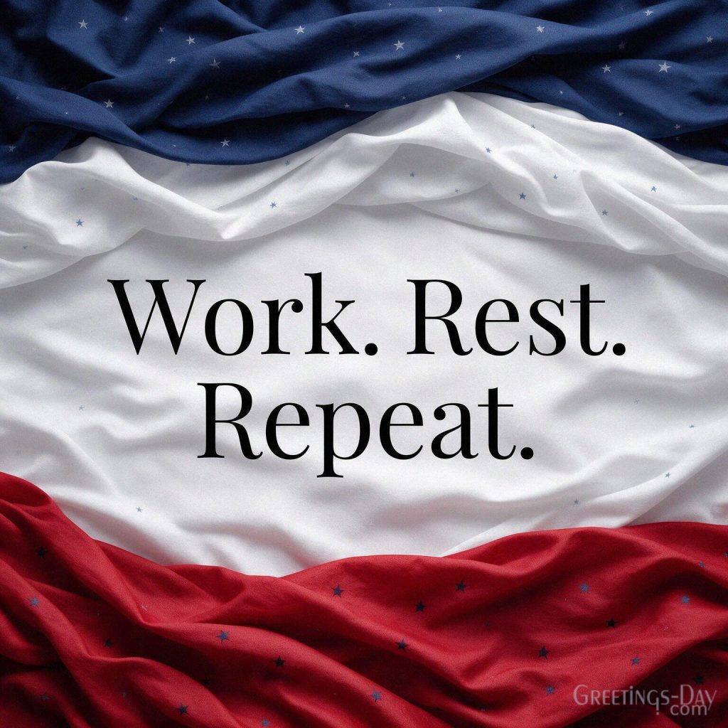 Short Labor Day quote with minimalist patriotic red