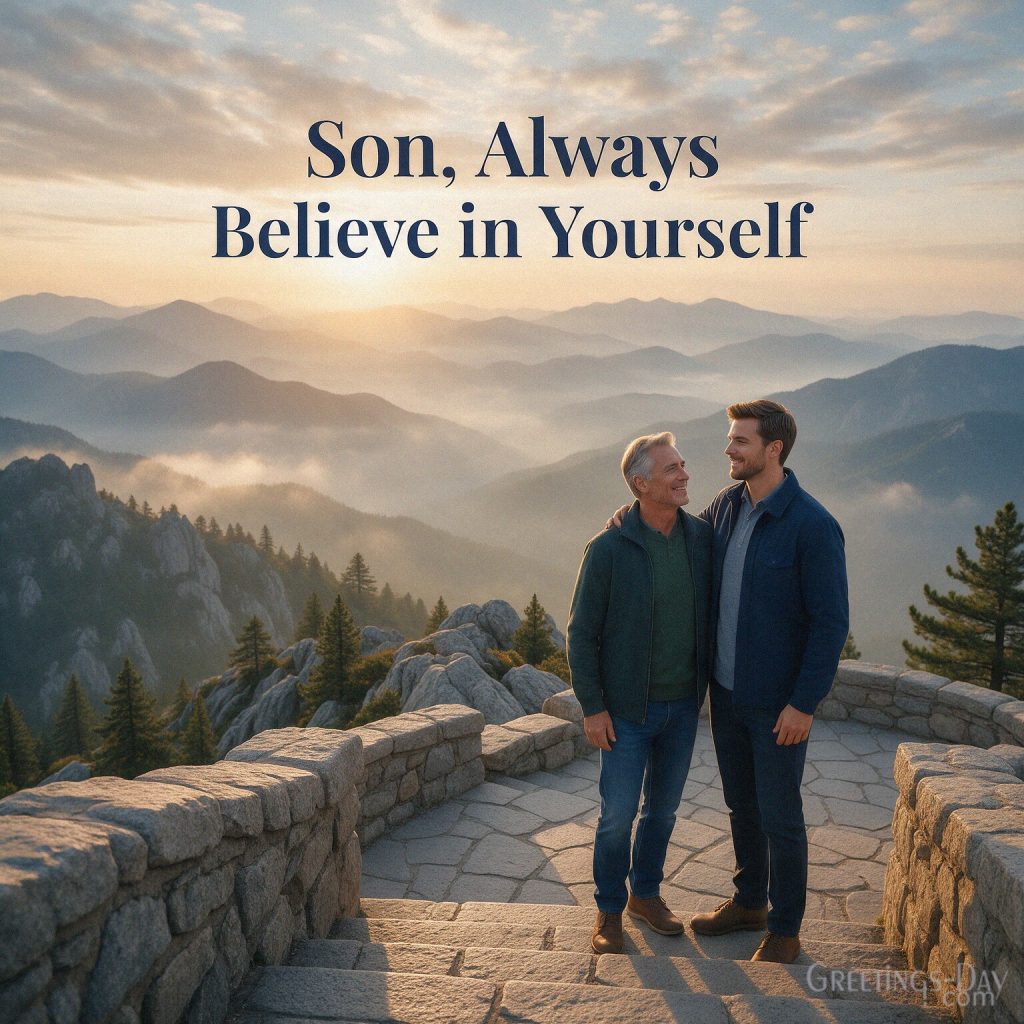 Inspirational National Sons Day image from Dad saying Son