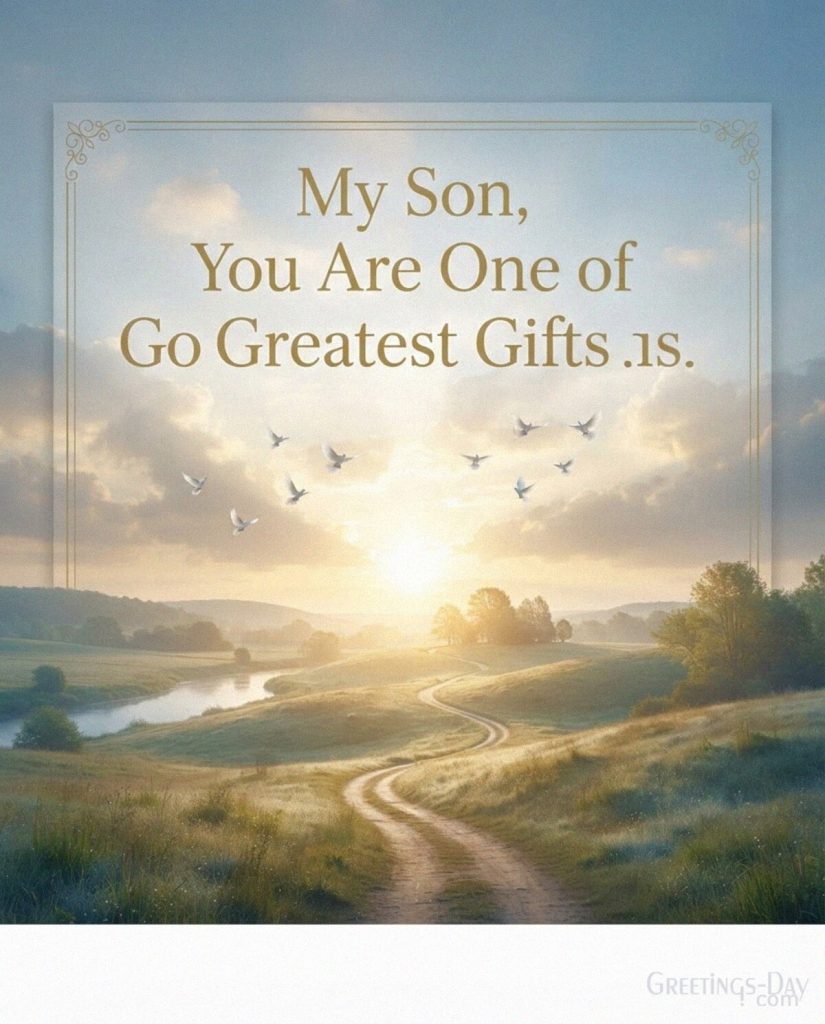 Religious National Sons Day greeting with the message My Son