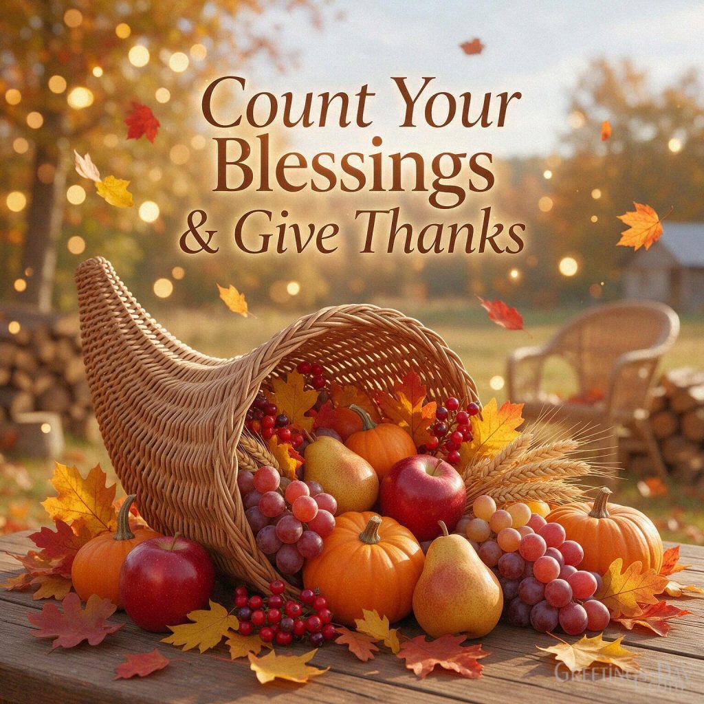 Thanksgiving Give Thanks image with pumpkins