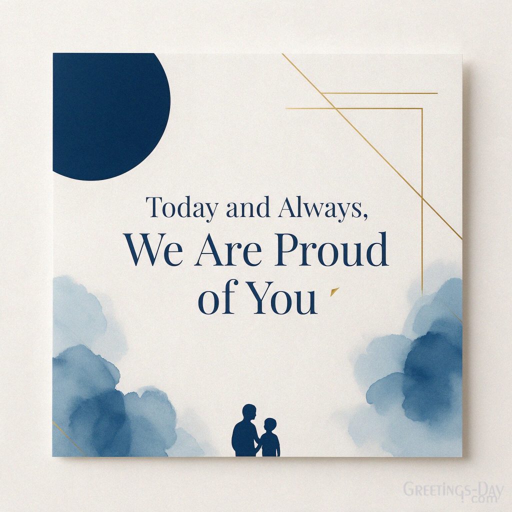Elegant navy and gold National Sons Day card with the message Today and Always