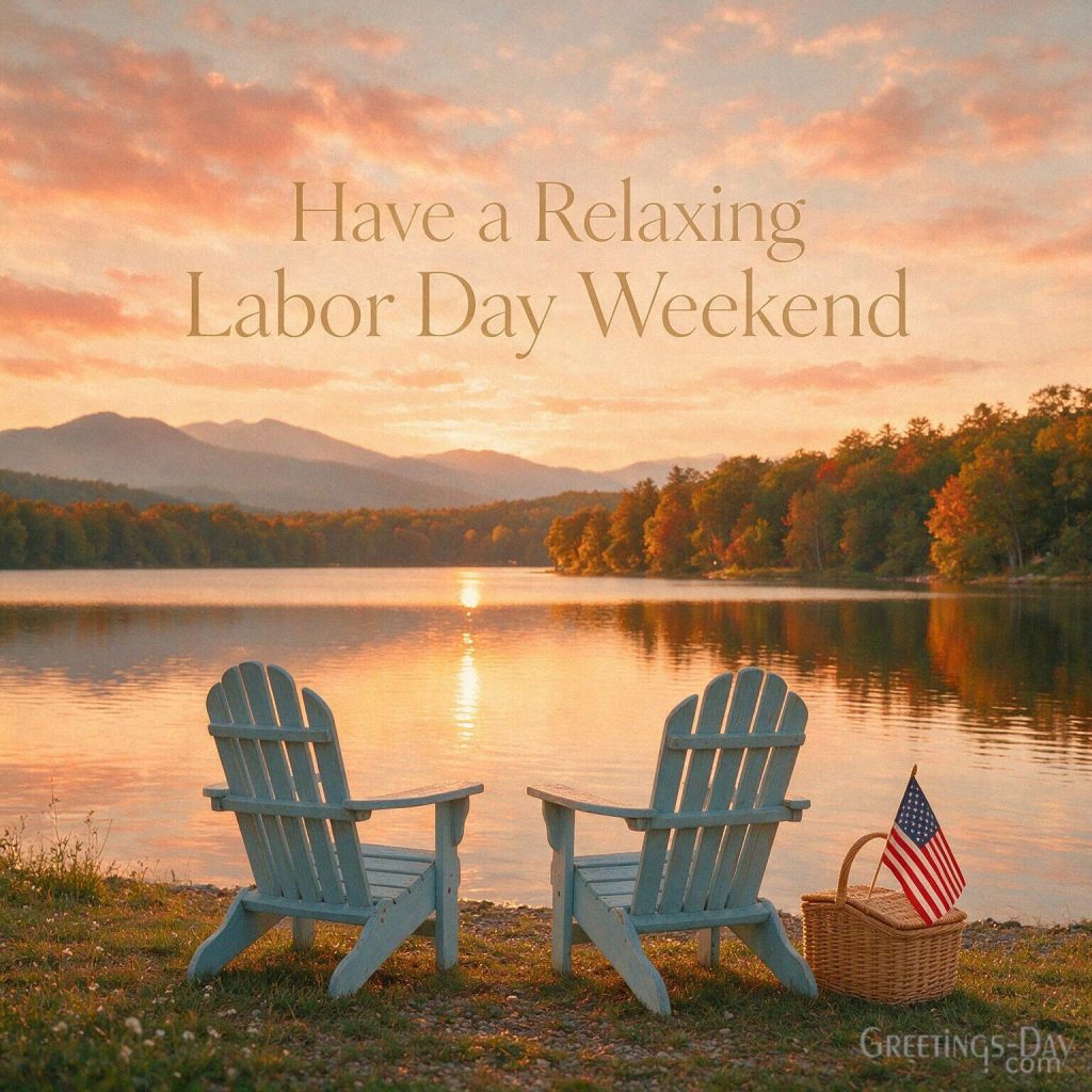 Vintage Happy Labor Day card with American workers