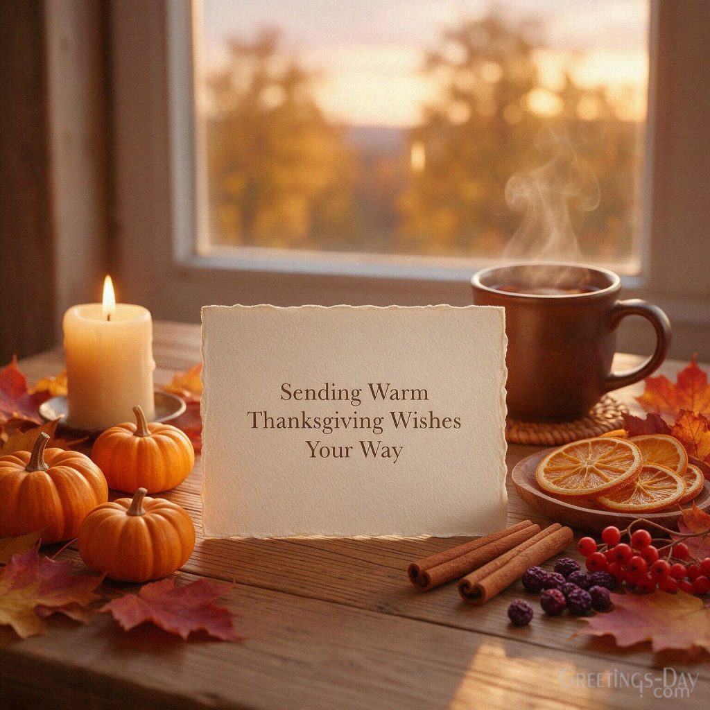 Warm Thanksgiving wishes with apple cider