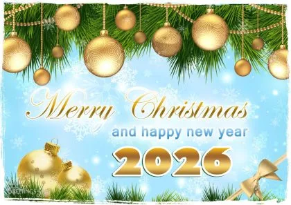 Merry Christmas and Happy New year 2026 card