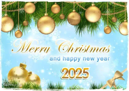 Merry Christmas and Happy New year 2025 card