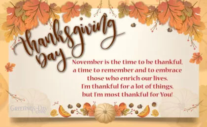 Time to be Thankful